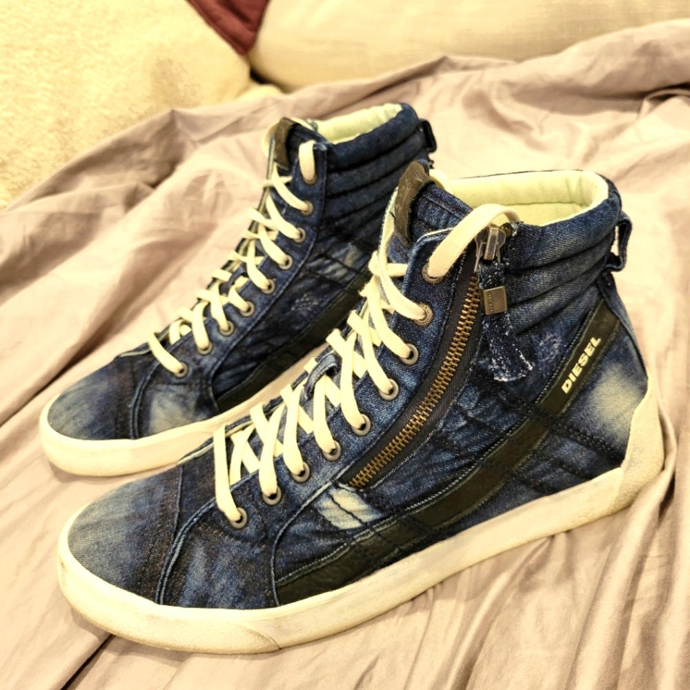 Diesel 10.5 blue denim high tops